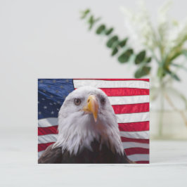 アメリカハゲとアメリカ国旗 ポストカード
