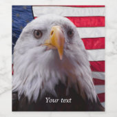 アメリカハゲとアメリカ国旗 ワインラベル (シングルラベル)