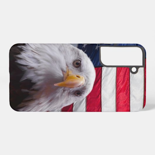 アメリカハゲとアメリカ国旗 SAMSUNG GALAXYケース (裏面横)