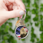 アメリカハゲと国旗 キーホルダー (手)