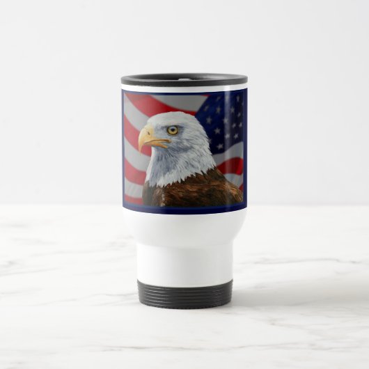 アメリカハゲと国旗 トラベルマグ (中央)