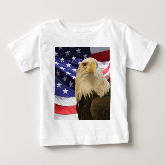 アメリカハゲと国旗 ベビーTシャツ (正面)