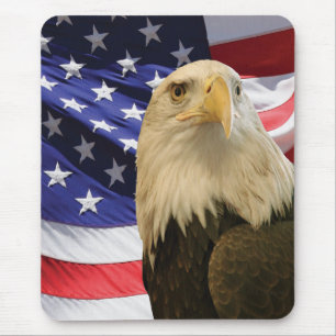 アメリカハゲと国旗 マウスパッド