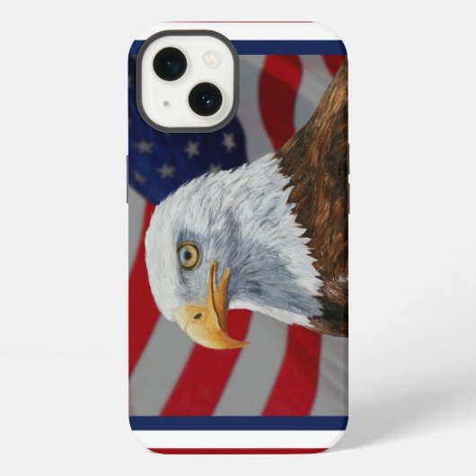 アメリカハゲと国旗 iPhoneケース (裏面)