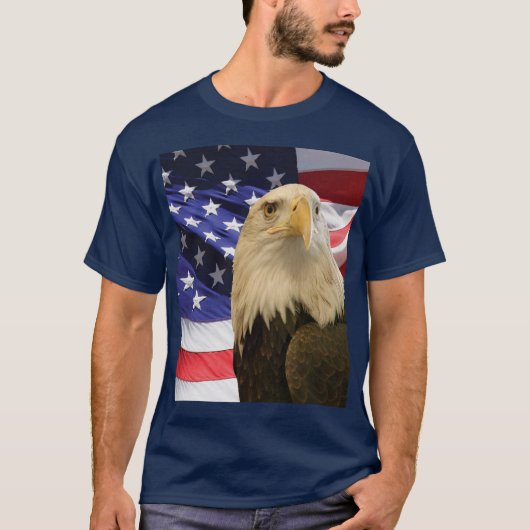 アメリカハゲと国旗 Tシャツ (正面)