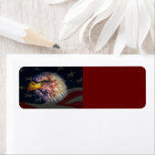 アメリカハゲのワシと国旗 ラベル (インサイチュ)