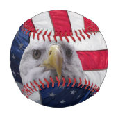 アメリカハゲのワシと国旗 野球ボール (裏面)