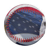アメリカハゲのワシと国旗 野球ボール (正面左)