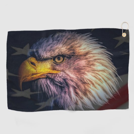 アメリカハゲのワシ ゴルフタオル (横)