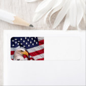 アメリカハゲの鷲（旗の背景） ラベル (インサイチュ)