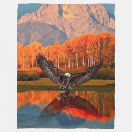 アメリカハゲワシ フリースブランケット (正面)