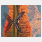 アメリカハゲワシ フリースブランケット (正面(横))