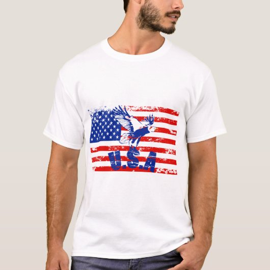 アメリカハゲ動揺してワシ Tシャツ (正面)