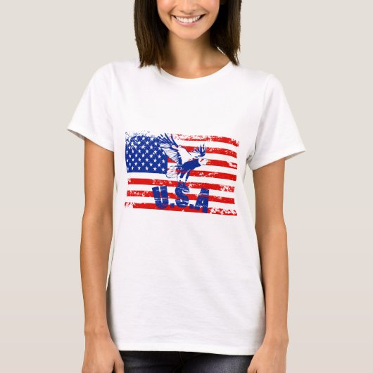 アメリカハゲ動揺してワシ Tシャツ (正面)