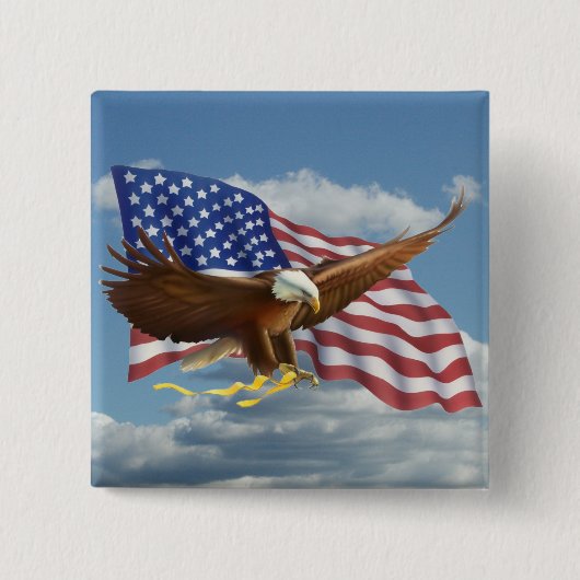 アメリカハゲ 缶バッジ (正面)