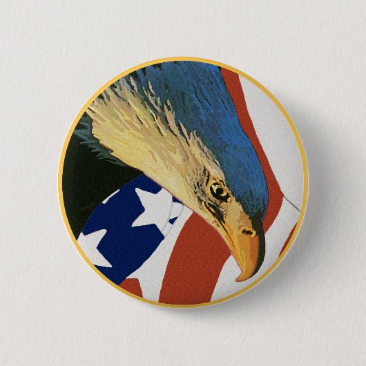アメリカハゲ 缶バッジ (正面)