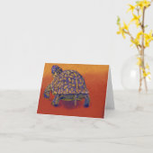 アメリカハコガメ、カメ カード (黄色い花)