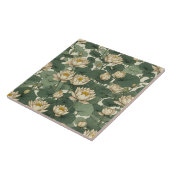 アメリカハスの花の模様 タイル (側面)