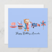 アメリカハッピーバースデーパーソナライズされた、アメリカ誕生日 ノートカード (正面/裏面)