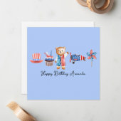 アメリカハッピーバースデーパーソナライズされた、アメリカ誕生日 ノートカード (正面/裏面インサイチュ)