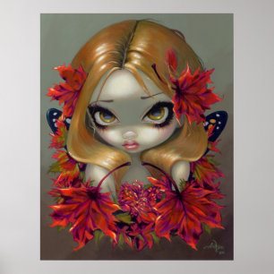 アメリカハナノキの妖精の芸術のプリントの紅葉のファンタジー ポスター