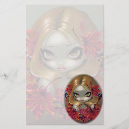 "アメリカハナノキ妖精"の文房具 便箋 (正面)