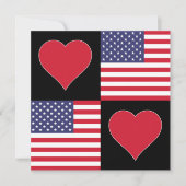 アメリカハートかわいい統一された州愛国的アメリカ人 カード (正面)