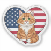 アメリカハートネコ – Patriotic Cat シール (正面)