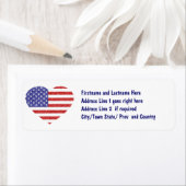 アメリカハートフラッグスターストライプ&クレヨンスタイル ラベル (インサイチュ)