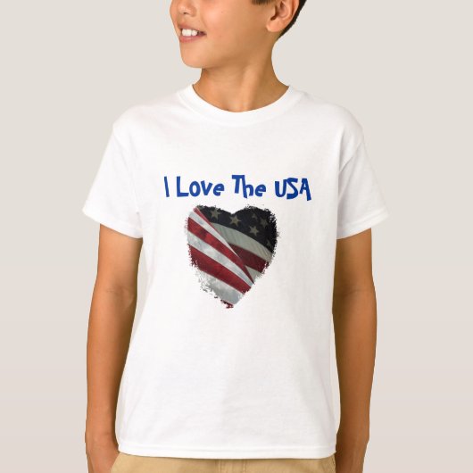 アメリカハート国旗 Tシャツ (正面)