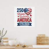 アメリカハート 1776 2026 7月4日 ポスター (キッチン)