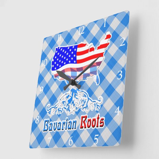 アメリカバイエルルーツスクエアクロック スクエア壁時計 (傾斜)