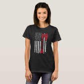 アメリカバイキングアックス国旗ティルヴァルハラノース神話 Tシャツ (正面フル)
