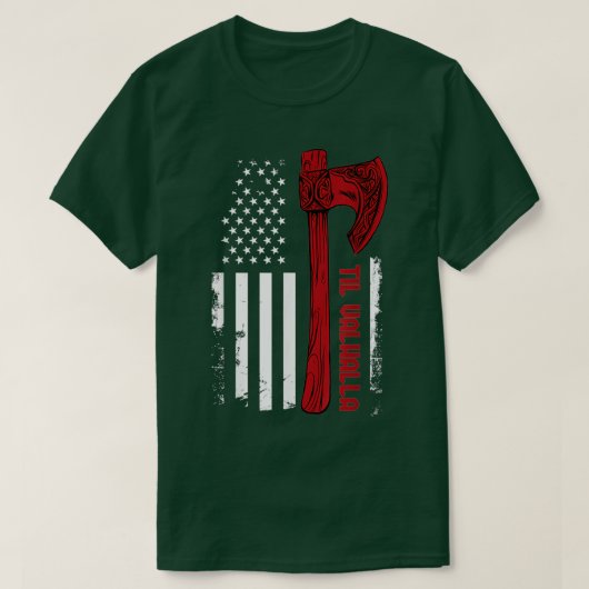 アメリカバイキングアックス国旗Tilヴァルハラノールミソール Tシャツ (デザイン正面)