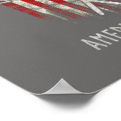 アメリカバイキング。旗、ヘルメッ動揺してト、斧 ポスター (角)