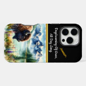 アメリカバイソンと共に見る穏やかな風景 iPhoneケース (裏面横)