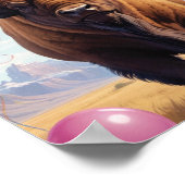 アメリカバイソンの誕生日の帽子とバルーン ポスター (角)