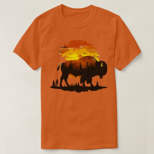 アメリカバイソンバッファロー Tシャツ (デザイン正面)