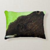 アメリカバイソンポートレート抽象芸術印象派 アクセントクッション (正面)