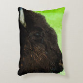 アメリカバイソンポートレート抽象芸術印象派 アクセントクッション (正面(垂直))