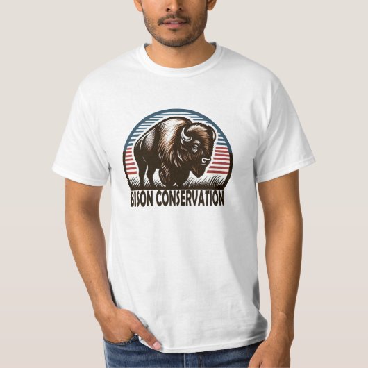 アメリカバイソン保護世界野生生物の日 Tシャツ (正面)