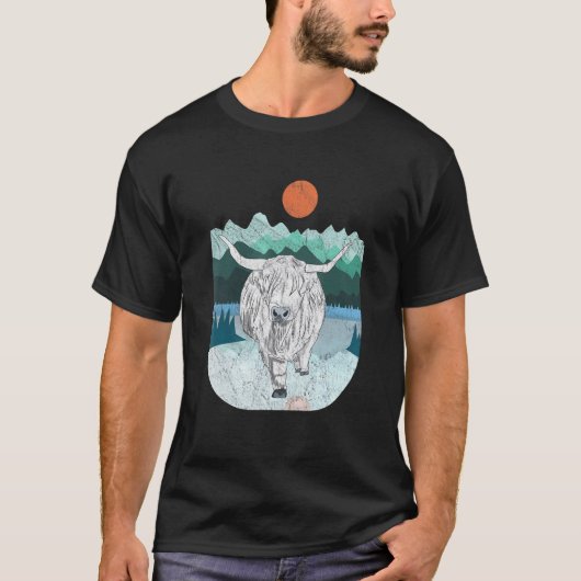 アメリカバイソン好きのためのふわふわな牛の記念グッズ Tシャツ (正面)
