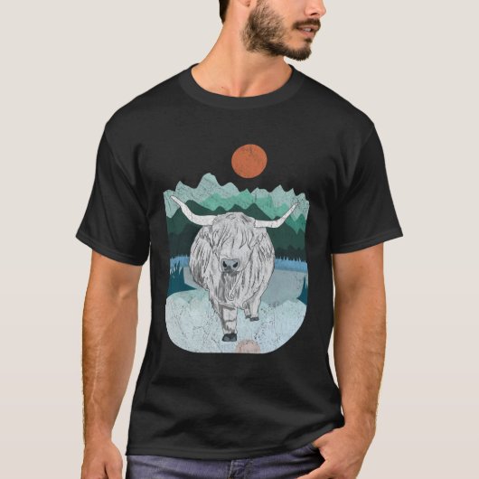 アメリカバイソン愛好家 ふわふわ牛の土産用に Tシャツ (正面)