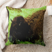 アメリカバイソン抽象芸術印象派 クッション (ブランケット)