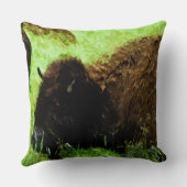 アメリカバイソン抽象芸術印象派 クッション (裏面)