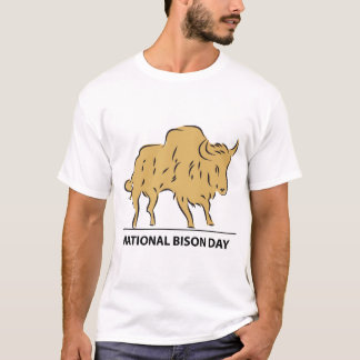アメリカバイソン記念日サイン Tシャツ