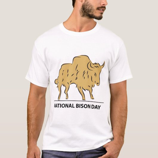 アメリカバイソン記念日サイン Tシャツ (正面)