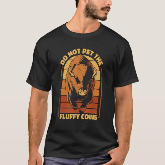 アメリカバイソン もふもふ 牛 Tシャツ (正面)