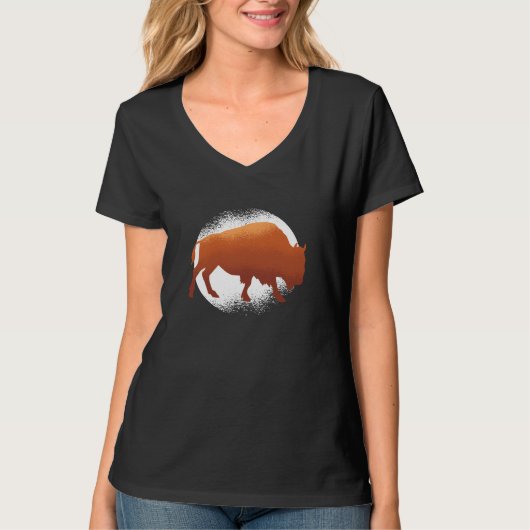 アメリカバイソン - アメリカンバッファロー - 国の哺乳類 Tシャツ (正面)