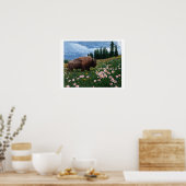 アメリカバイソン – "花のための時間なし" ポスター (キッチン)